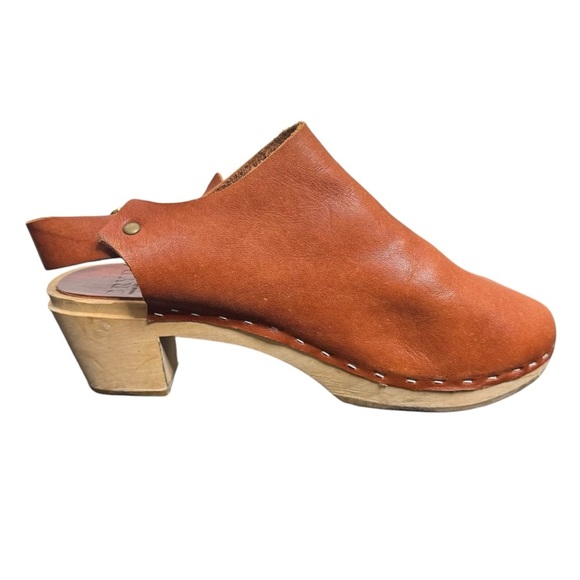 BRYR Daphne Block Heel Clog Brown Leather in “Whiskey” Size 37/7 - Picture 3 of 13